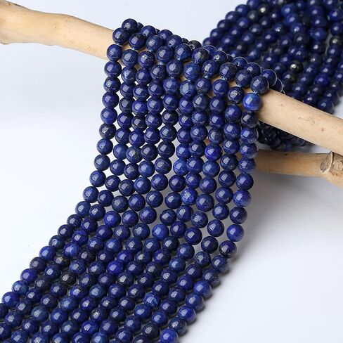 DUQGUHO Lapis Lazuli Beads 8mm Natural Crystal Blue Beads Round Polishing Stone Bead Genuine Gemstone Beads for DIY Jewelry Making 47 Pcs in Kuwait