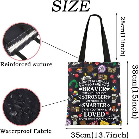 WSNANG Willy Musical Inspired Gift Chocolate Wonk Travel Reusable Tote Bag Wonk Fans Gift Musical Lover Gift in Kuwait
