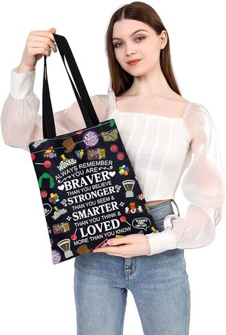 WSNANG Willy Musical Inspired Gift Chocolate Wonk Travel Reusable Tote Bag Wonk Fans Gift Musical Lover Gift in Kuwait