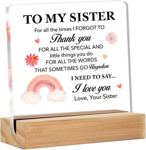 Brother Gifts From Sister Brother, Brother Present to My Brother I Just Want to Let You Know Clear Acrylic Desk Decorative Sign for Home Decor, 4 x 4 Inches in Kuwait