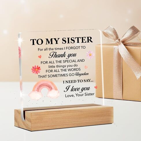 Brother Gifts From Sister Brother, Brother Present to My Brother I Just Want to Let You Know Clear Acrylic Desk Decorative Sign for Home Decor, 4 x 4 Inches in Kuwait