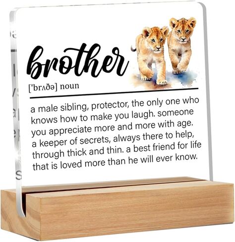 Brother Gifts From Sister Brother, Brother Present to My Brother I Just Want to Let You Know Clear Acrylic Desk Decorative Sign for Home Decor, 4 x 4 Inches in Kuwait