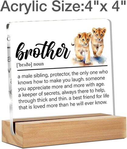 Brother Gifts From Sister Brother, Brother Present to My Brother I Just Want to Let You Know Clear Acrylic Desk Decorative Sign for Home Decor, 4 x 4 Inches in Kuwait