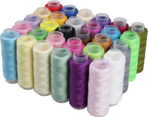 PSON 12 Colors Sewing Thread, 100 Yards Each Spools, Polyester Thread Kit for Sewing Machine, Hand Sewing, Handmade, DIY in Kuwait