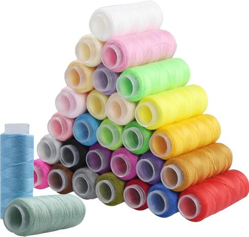 PSON 12 Colors Sewing Thread, 100 Yards Each Spools, Polyester Thread Kit for Sewing Machine, Hand Sewing, Handmade, DIY in Kuwait