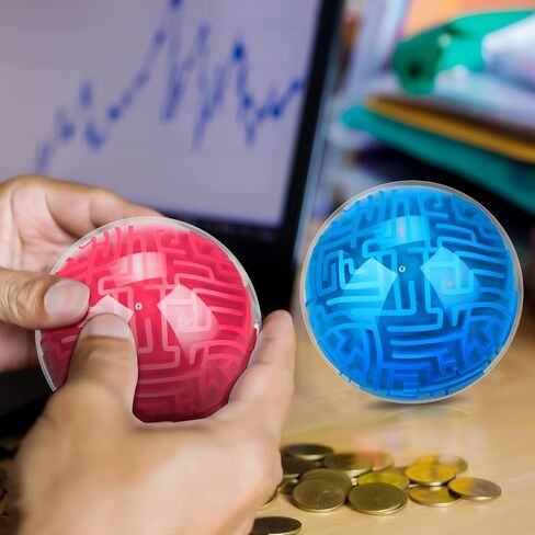 Sumind 8 قطع 3D المتاهة الكرة السحرية الدماغ المضايقون لعبة المجال التعليمية لغز اللعب المتاهة لغز مكعب الكرة للبالغين والطلاب المراهقين والتحديات الصعبة لعبة عاشق عيد الميلاد حزب هدية in Saudi Arabia