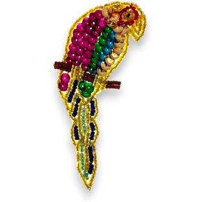 Expo International Parrot Sequin Patch Applique, Multi Colors