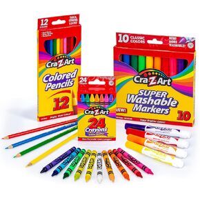 Cra-Z-Art Classic Bundle Crayons, Markers and Colored Pencil 46 Piece School Supply Arts & Crafts Bundle