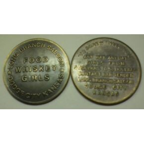 Long Branch Saloon Dodge City Kansas Solid Brass Brothel Token