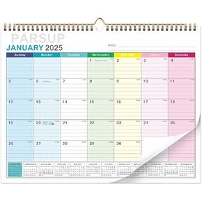 2025-2026 Wall Calendar - 18 Month Calendar from January 2025 - June 2026, 15" x 11.5", Large Blocks, Two-Wire Binding for Planning and Organizing for Home or Office, with Julian Dates