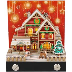 Time Piece Calendar 2025, Christmas 3D Memo Pad Art Calendar With Lights, Tear Away 3D Paper Notepad DIY Notes, Creative Desk Calendar for Home Office, Gift (2025 Christmas)
