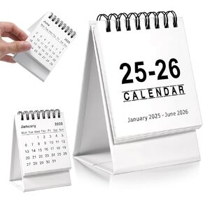 تقويم مكتب صغير 2025.1-2026.6 تقويم مكتبي صغير 2025-2026 تقويم فليب قائم تقويم مكتب صغير 2025-2026 للمدرسة والمكتب المنزلي (أبيض)
