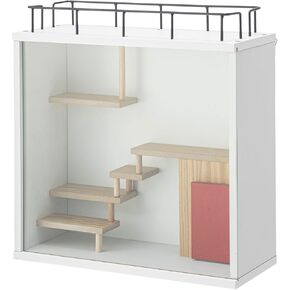 PaletteLife Room Diorama Display Case for Figures, 1-Tier, Stackable, White, Fiberboard with Tempered Glass Door, Dust and Moisture Proof, Mini Toys Action Figures Collectibles, BLT-631WH