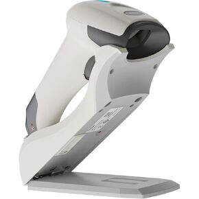 TEEMI 1D 2D Bluetooth Barcode Scanner with Intelligent USB Cradle Charge Station Wall Mounted, Auto Activate Omni-Directional Hands-Free Scanning Mode, Wireless Charging White Color