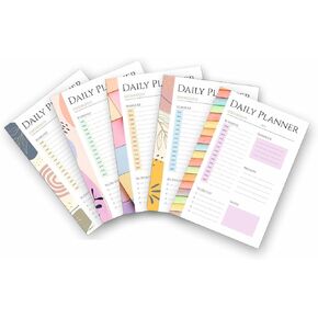 Daily Planner Notepad 5 pcs set - 31 Page Daily To do Planner - Undated Tear-Off Pages - Daily Checklist for School/Office Supplies