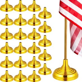 NUOBESTY 24 Pcs Mini Flag Holder, Negotiation Work Flag Stands Miniature Flag Stand Desk Flag Holder for Desktop Centrepieces and Flagpole Decoration