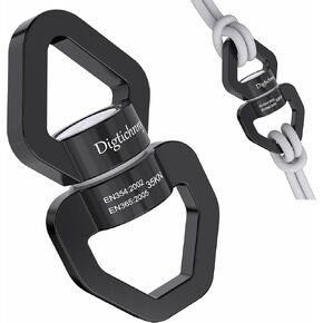 Swing Swivel, 35KN Safety Rotational Device, Swing Spinner for Web Tree Swing, Aerial Dance, Children’s Swing, Hanging Hammock (Full Black)