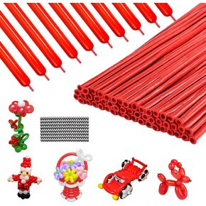 100 قطعة من البالونات الشفافة، 260 بالونة طويلة شفافة للبالونات السميكة والنحيفة من اللاتكس الملتوية للحيوانات في أعياد الميلاد والزفاف، بالونات المهرج السحري، زينة حفلات الكريسماس in Kuwait