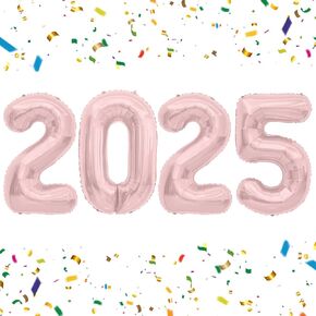 2025 Balloons, Gold Number Balloons 2025, 40 Inch 2025 Numbers for New Year Eve Party Supplies 2025 Foil Balloon for New Year Festival Party 2025 Graduation Decorations 25 Balloon Numbers Birthday