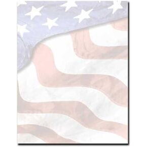 Grand Old Patriotic American Flag 4th of July Computer Printer Paper (100 Sheets)