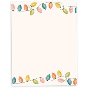 Xmas Lights Holiday Paper - 60 Sheets Premium Christmas Stationery for Letters, Flyers, Invitations