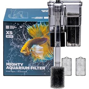 Mighty Aquarium Hang On Back Filter - Aquarium HOB Filter - Adjustable Fish Tank Filter - Aquarium Filters - Nano Aquarium Filter - Fish Aquarium Filter - Hang On Back Aquarium Filter (2-5 Gallons)