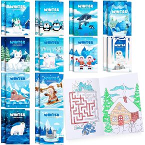 BenLouis 60 Pcs Winter Mini Coloring Books Kids Polar Animals Penguin Party Favors Small Activity Books Bulk for Kids Winter Holiday Theme Birthday Goodie Bags Stuffers Return Gifts Classroom Travel