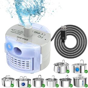 Cat Water Fountain Pump, DR-DC Replacement Pump for Stainless Steel Pet Water Fountain Ultra Quiet
