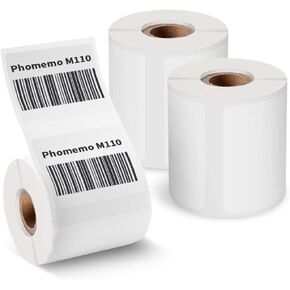 Phomemo M110 Label Printer Paper 1.57"x1.18"(40x30mm) 690 Labels, Multi-Purpose Square Self-Adhesive Label for Phomemo M110/M110S/M120/M200 Label Printer, Black on White