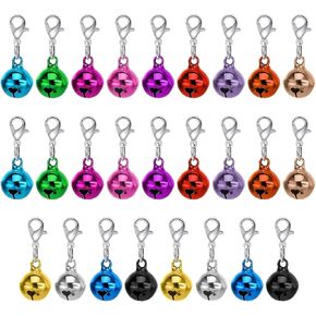 26pcs Pet Bell Dog Collar Bell Cat Bell with Clasps,Colorful Bell for Dog Collar Loud Crisp Sound Dog Cat Collar Charms for Christmas Decoration