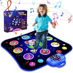 Dance Mat for Kids Ages 4-8 Game Gift for Girls Toys Space Dance Mats Birthday Games for Kids Electric Dance Pad Light Up 8 Button for 3 5 6 7 9 10 12 Year Old Girl Xmas Party Gifts Pink