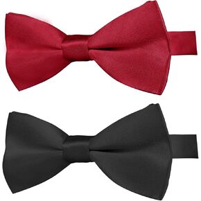 KOOLMOX Dog Bow Ties, Formal Dog Bowtie with Adjustable Dog Collar for Small Puppy Dogs Cats Pets Wedding Birthday Party Christmas Holiday Homecoming Costumes, 2-Pack, Black and White