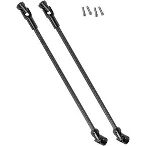 Free to Cut Length Drive Shaft Axles Upgrades Part for 1/10 LCG DIY RC Crawler SCX10 I SCX10 II SCX10 III TRX4 Capra,2PCS #45 Steel Universal Joint Driveshaft,Black