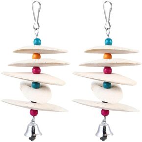 Bird Cuttlebone Chew Toy- 2pcs Cockatiels Cuttlebones, Hanging Cuttlebone for, Natural Cuddle Bone for Birds Cockatiels All Parrots Lovebirds Small Conures Parakeets