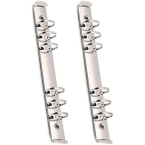 2PCS A5 Notebook 6-Hole Ring Binder Mechanisms 3cm Diameter Silver Color Metal Clip Ring Binder Mechanisms Replacement Kit for Binder Planners(A5 Size,Silver,22cm)