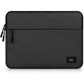 Portable Electronic Device Cover - Water Resistant Canvas Laptop Sleeve Case with Pocket, Fits 12.2" Samsung Chromebook Plus V2, 11.6" MacBook Air, Dell Inspiron 11 3000, Black