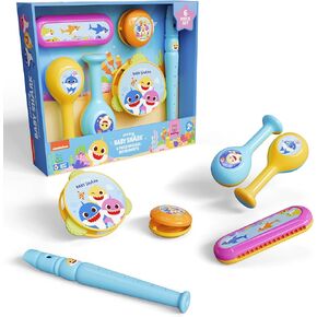 Lollipop Baby Shark Flute, Maracas, Harmonica, Tambourine - Baby Shark Musical Instruments for Toddlers - Musical Toys Set