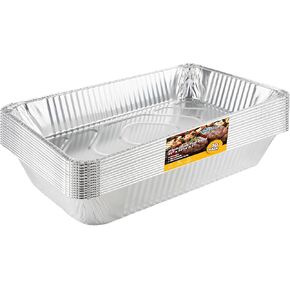 EHOMEA2Z Large Aluminum Pans Full Size Deep Foil Disposable Durable Large Steam Table Pans for Baking Serving, Chafing Trays for Caterers, Bakeware 21 x 13 x 3 (15)