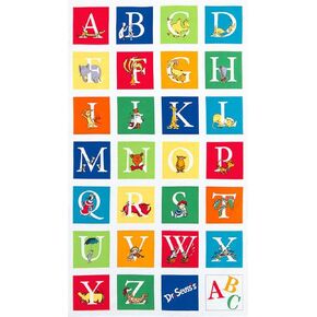 1 Panel Dr. Seuss ABC Alphabet Adventure by Robert Kaufman 100% Cotton Quilt Fabric ADE-14694-267
