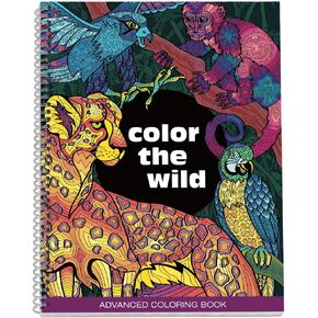 Color The Wild Adult Coloring Book - 8.5 x 11 inches, Spiral Bound, Stress Relieving, Gift for Sister, Mother, Busy Grown Up