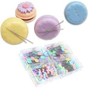 YICBOR 4pcs Needle Sharpeners Pin Sharpeners with 100pcs(4boxes) Patchwork Pins for Sewing Needle Craft