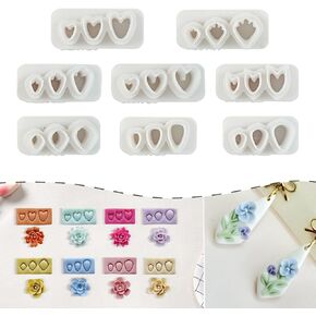 8 Pcs Flower Polymer Clay Cutters Tool, Polymer Clay Kit, Fall Clay Cutters, Mini Clay Cutters for Polymer Clay Jewelry, Christmas Polymer Clay Mold, Polymer Clay Cutters for Earring, Clay Accessories