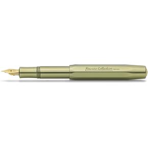 Kaweco COLLECTION Fountain Pen Olivine I Premium Aluminium Fountain Pen with Steel Nib for Ink Cartridges Including Metal Box I Exclusive Pen 12.7 cm I Nib: B (Broad)