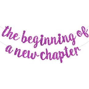 BEISHIDA The Beginning of A New Chapter Banner, Farewell party decorations,Happy retirement Supplies,Going away party Sign Garland,Graduation banner Glitter Gold