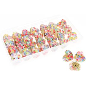 Heart Sequin Push pins,Cute Heart Amber Thumbtacks Decorative Pushpin for Photos Wall,Maps,Bulletin Board,Cork Boards 30 Pcs (Color)
