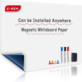 Magnetic Dry Erase Board Paper，36" x 48"Self-Adhesive Whiteboard for Walls， Ideal for Office, Home and School, Perfect for Bulletin, to-Do Lists and Kids' Graffiti Wall