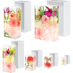 Large Resin Molds Silicone 6PCS Rectangular Cube Silicone Molds for Resin Epoxy Resin Casting Craft Mold for Flower Preservation Bookends DIY Art Home Décor