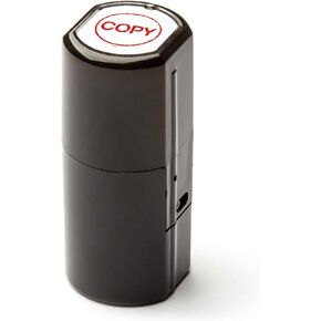 Round Self Inking Rubber Stamps, Copy, Entered, Late, Posted, OK Phrase in Circle Stamper with Vibrant Red Ink (Entered)