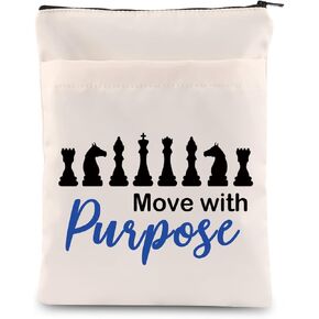 Zuo Bao Master Book Pouch Chess Gift Chess Move With Purpose Strategies From Chess Book Sleeve For Chess Player Chess Lover （Move with Purpose）