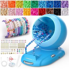 Aenebe Electric Bead Spinner, Adjustable Speed Clay Bead Spinner for Jewelry Making,4000 Pcs Bracelet Spinner Kit with 2 Pcs High Hardness and Toughness Bead Needles